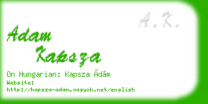 adam kapsza business card