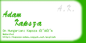 adam kapsza business card